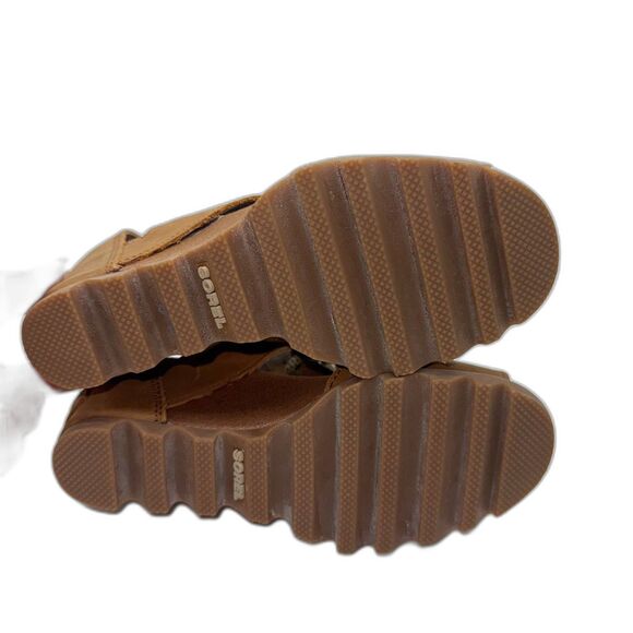 Sorel Joanie Leather Platform Wedge Sandal - Camel 6 - Picture 7 of 8